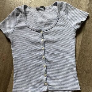Brandy Melville Cropped Button Up